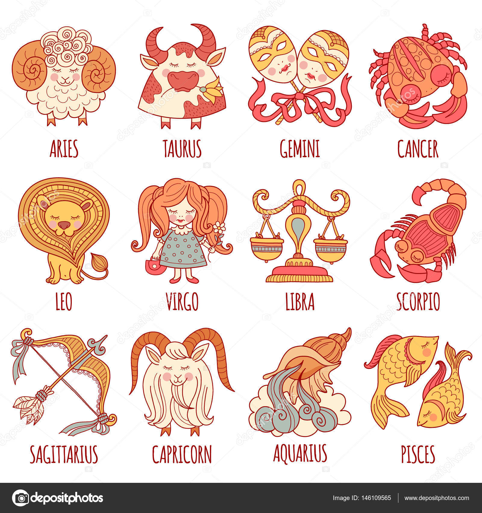 Рисунки знаков зодиака с названиями